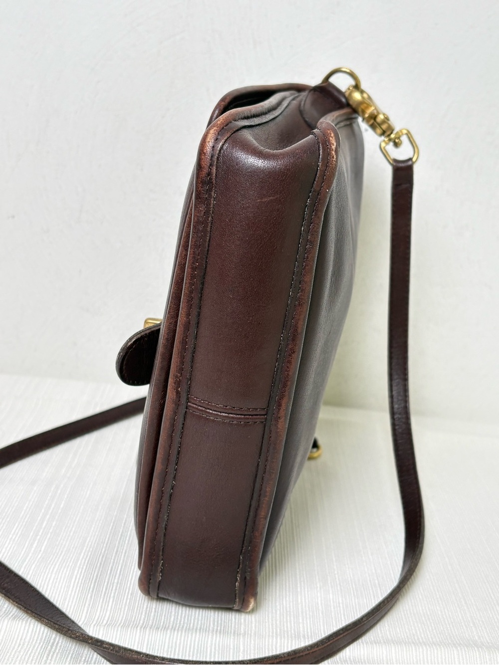 COACH 5130 Vintage 1996 USA Station Bag Mahagony Brown Leather Crossbody Purse - Picture 11 of 16